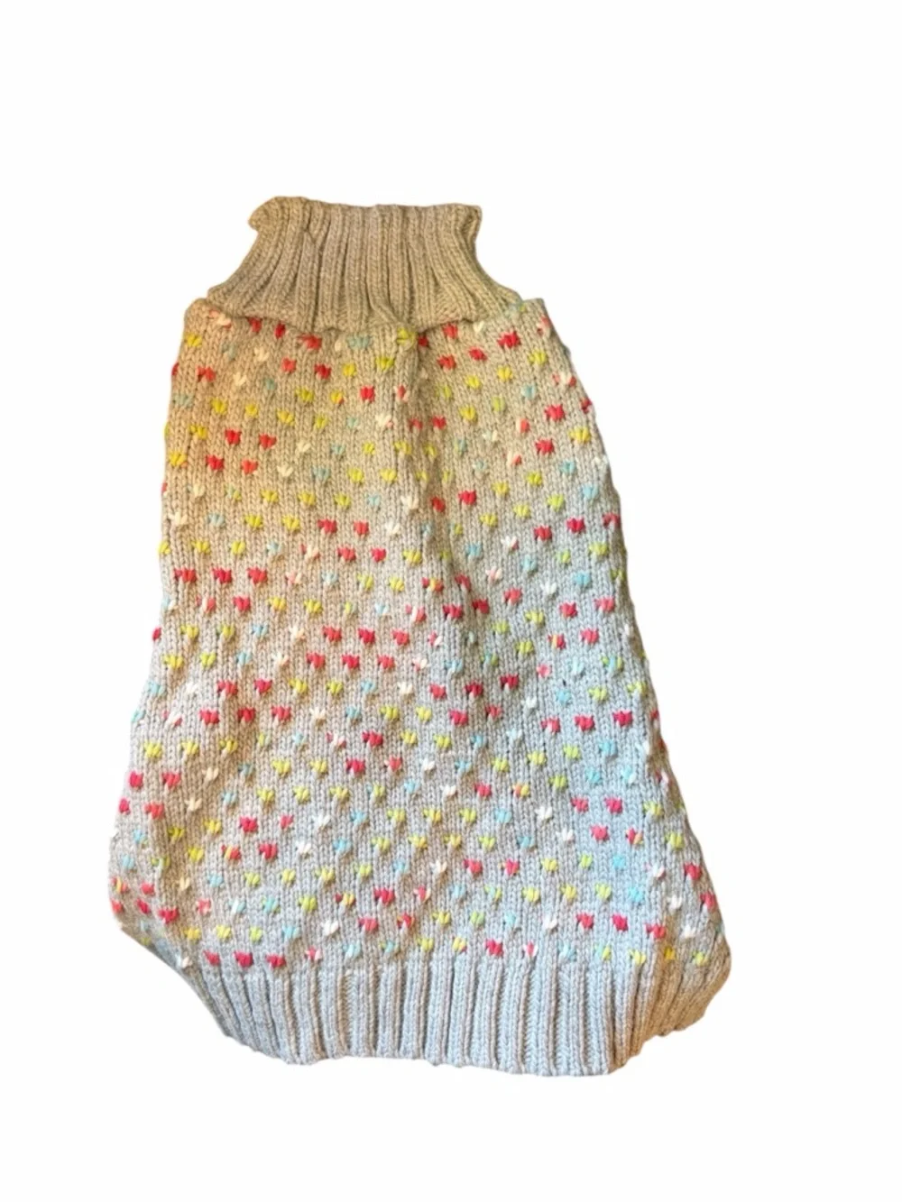 Pret A Paw Gray Pet Sweater with a multicolor confetti